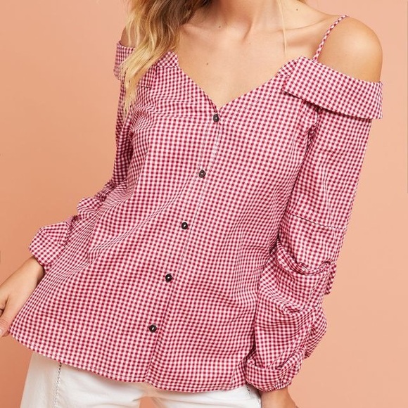 Anthropologie Adalie open-shoulder buttondown - Picture 2 of 4